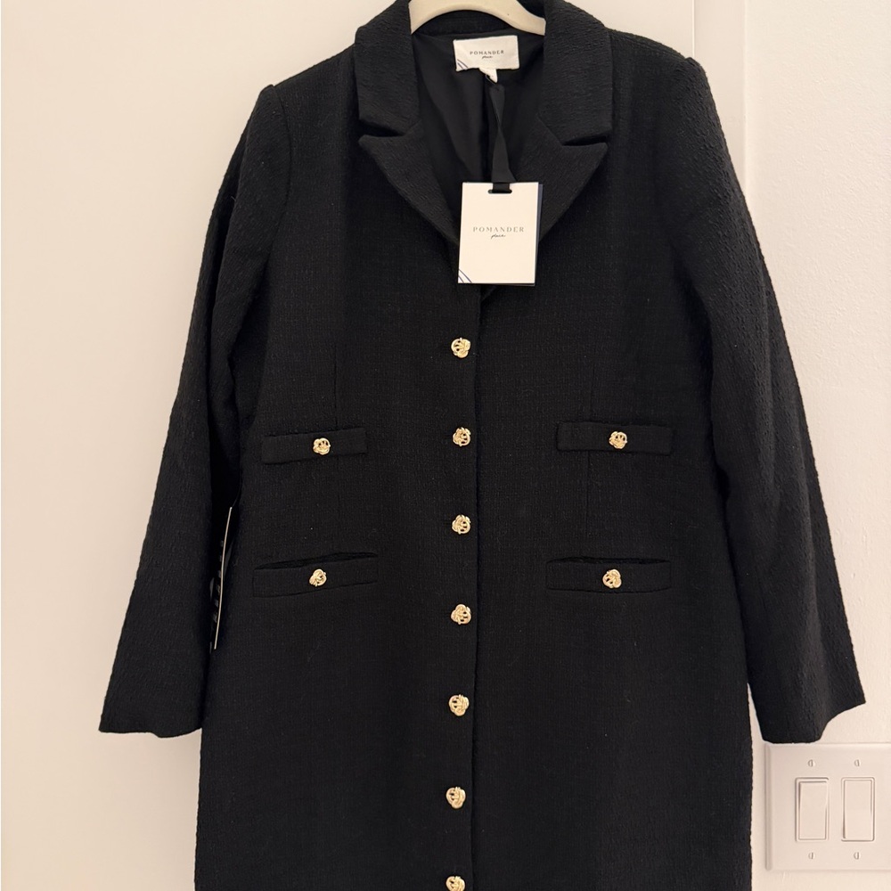 Pomander Place Black Tweed Dress